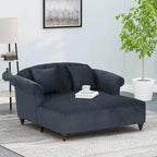 Chaise longue double rembourrée de 66 pouces avec pieds en bouleau