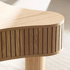 Table basse tambour moderne en bois fabriquée à la main de 42,52 pouces