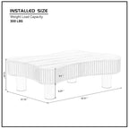 Table basse tambour moderne en bois fabriquée à la main de 42,52 pouces