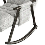 Fauteuil à bascule moderne classique en tissu rembourré avec poche de rangement