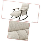 Fauteuil à bascule moderne classique en tissu rembourré avec poche de rangement
