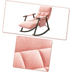 Fauteuil à bascule moderne classique en tissu rembourré avec poche de rangement