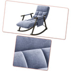 Fauteuil à bascule moderne classique en tissu rembourré avec poche de rangement