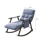 Fauteuil à bascule moderne classique en tissu rembourré avec poche de rangement