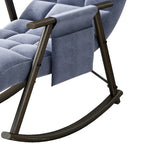 Fauteuil à bascule moderne classique en tissu rembourré avec poche de rangement
