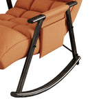 Fauteuil à bascule moderne classique en tissu rembourré avec poche de rangement