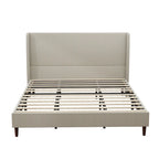 Lit King size avec pieds en bois massif et 12 lattes de support