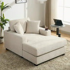Chaise longue surdimensionnée Canapé moderne avec oreillers, station de charge et porte-gobelets