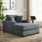 Chaise longue surdimensionnée Canapé moderne avec oreillers, station de charge et porte-gobelets