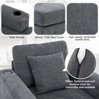Chaise longue surdimensionnée Canapé moderne avec oreillers, station de charge et porte-gobelets