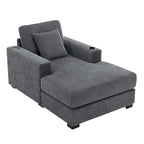 Chaise longue surdimensionnée Canapé moderne avec oreillers, station de charge et porte-gobelets