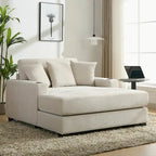 Chaise longue surdimensionnée Canapé moderne avec oreillers, station de charge et porte-gobelets