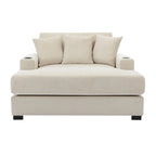 Chaise longue surdimensionnée Canapé moderne avec oreillers, station de charge et porte-gobelets