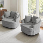 Fauteuil pivotant cylindrique déhoussable à accoudoirs encastrés - Lot de 2