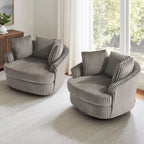 Fauteuil pivotant cylindrique déhoussable à accoudoirs encastrés - Lot de 2