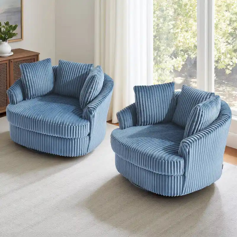 Fauteuil pivotant cylindrique déhoussable à accoudoirs encastrés - Lot de 2