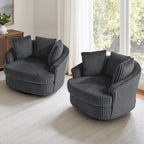 Fauteuil pivotant cylindrique déhoussable à accoudoirs encastrés - Lot de 2
