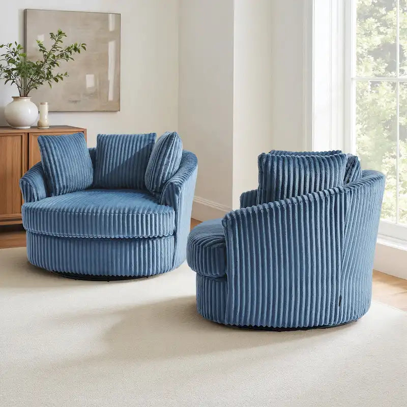 Fauteuil pivotant cylindrique déhoussable à accoudoirs encastrés - Lot de 2