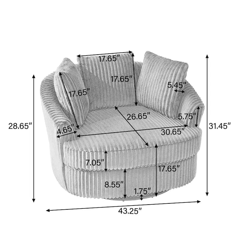 Fauteuil pivotant cylindrique déhoussable à accoudoirs encastrés - Lot de 2