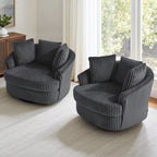 Fauteuil pivotant cylindrique déhoussable à accoudoirs encastrés - Lot de 2