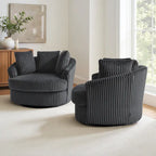 Fauteuil pivotant cylindrique déhoussable à accoudoirs encastrés - Lot de 2