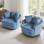 Fauteuil pivotant cylindrique déhoussable à accoudoirs encastrés - Lot de 2