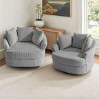 Fauteuil pivotant cylindrique déhoussable à accoudoirs encastrés - Lot de 2