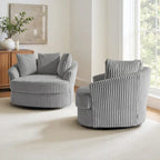 Fauteuil pivotant cylindrique déhoussable à accoudoirs encastrés - Lot de 2