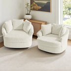 Fauteuil pivotant cylindrique déhoussable à accoudoirs encastrés - Lot de 2
