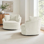 Fauteuil pivotant cylindrique déhoussable à accoudoirs encastrés - Lot de 2