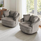 Fauteuil pivotant cylindrique déhoussable à accoudoirs encastrés - Lot de 2