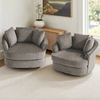 Fauteuil pivotant cylindrique déhoussable à accoudoirs encastrés - Lot de 2
