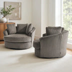 Fauteuil pivotant cylindrique déhoussable à accoudoirs encastrés - Lot de 2