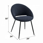 Lot de 2 chaises de salle à manger, bouclette noire, pieds en métal noir élégant