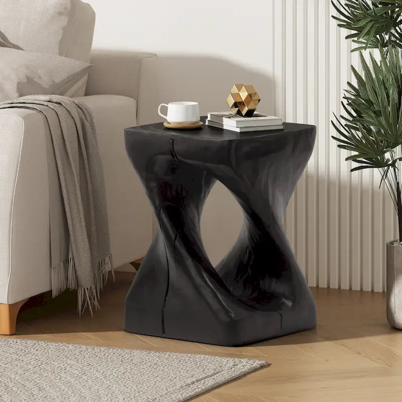 Table d'appoint Twist Shape, texture façon bois
