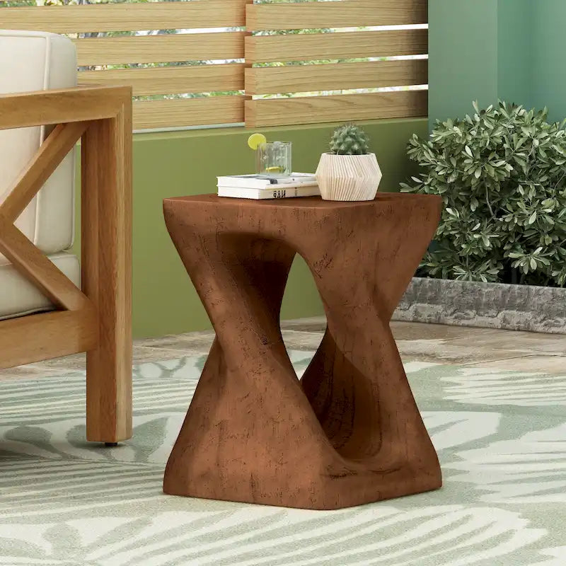 Table d'appoint Twist Shape, texture façon bois