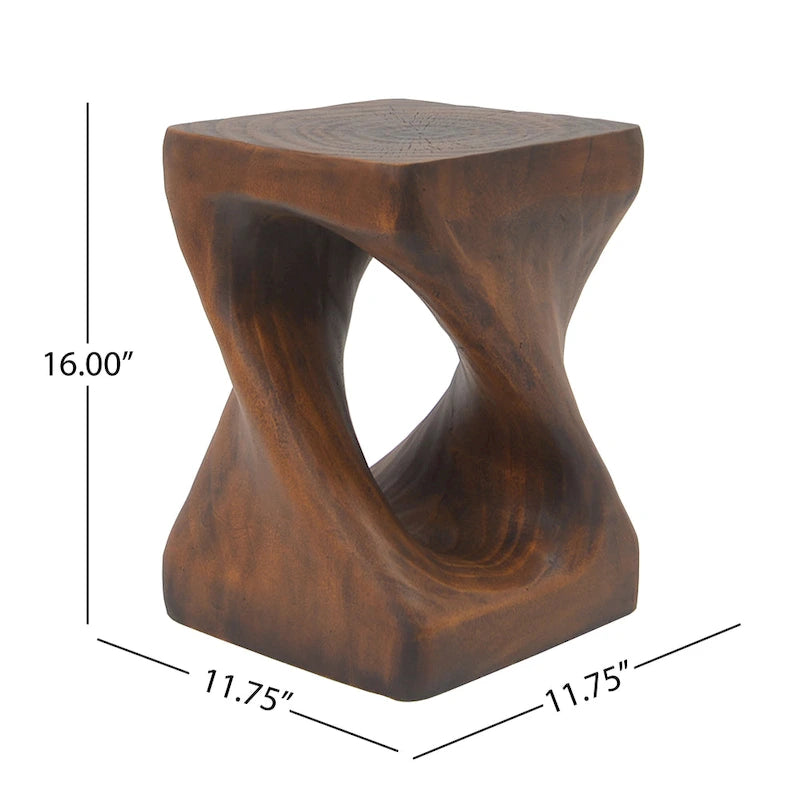 Table d'appoint Twist Shape, texture façon bois