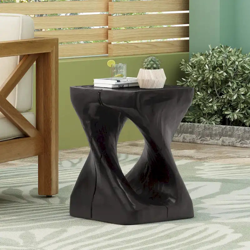 Table d'appoint Twist Shape, texture façon bois
