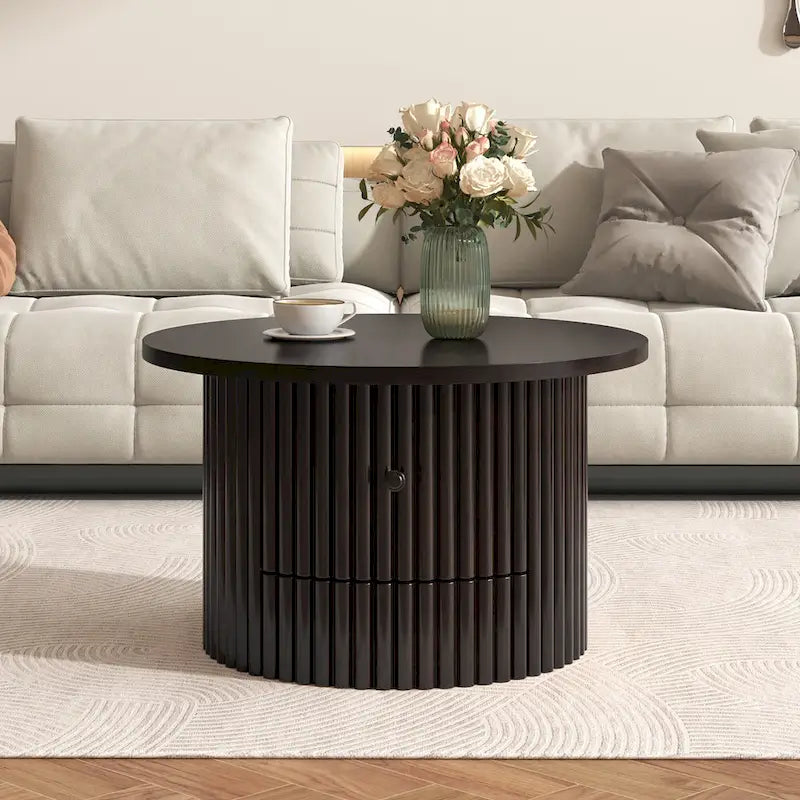 30.5   Table basse avec tiroir et piètement à lattes