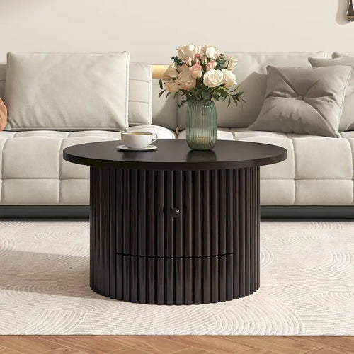 30.5   Table basse avec tiroir et piètement à lattes