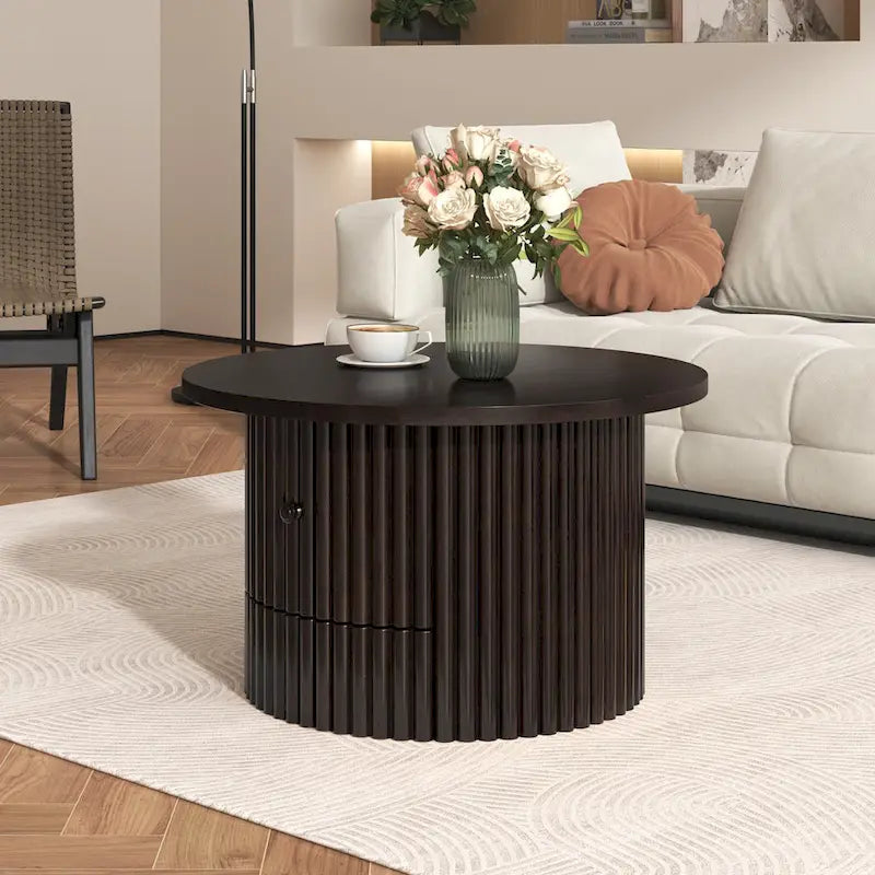 30.5   Table basse avec tiroir et piètement à lattes