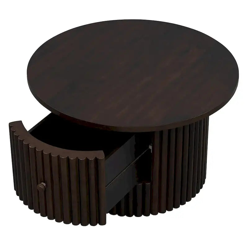 30.5   Table basse avec tiroir et piètement à lattes