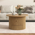 30.5   Table basse avec tiroir et piètement à lattes