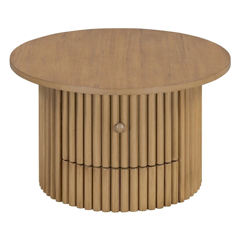 30.5   Table basse avec tiroir et piètement à lattes