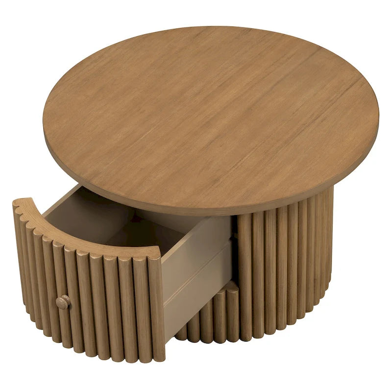 30.5   Table basse avec tiroir et piètement à lattes