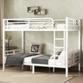 Lit superposé métallique Twin XL sur Twin XL pour adolescents et adultes, gain de place/réduction du bruit/pas besoin de sommier, blanc