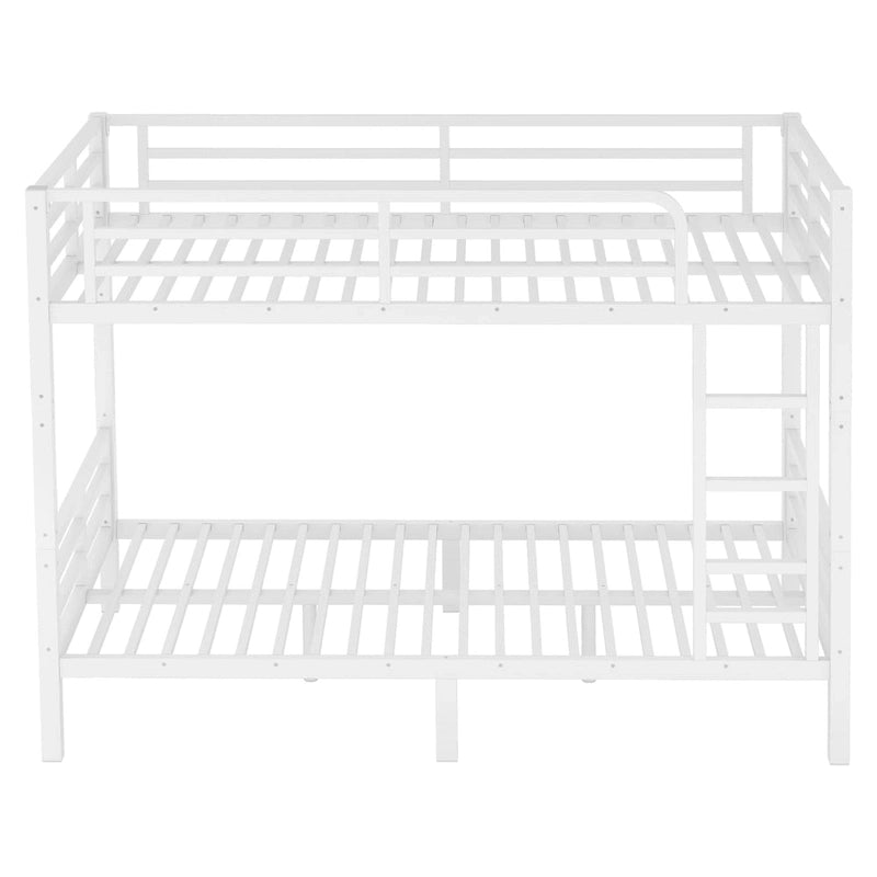 Lit superposé métallique Twin XL sur Twin XL pour adolescents et adultes, gain de place/réduction du bruit/pas besoin de sommier, blanc