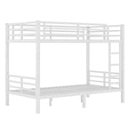 Lit superposé métallique Twin XL sur Twin XL pour adolescents et adultes, gain de place/réduction du bruit/pas besoin de sommier, blanc