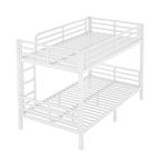 Lit superposé métallique Twin XL sur Twin XL pour adolescents et adultes, gain de place/réduction du bruit/pas besoin de sommier, blanc
