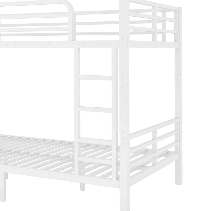 Lit superposé métallique Twin XL sur Twin XL pour adolescents et adultes, gain de place/réduction du bruit/pas besoin de sommier, blanc